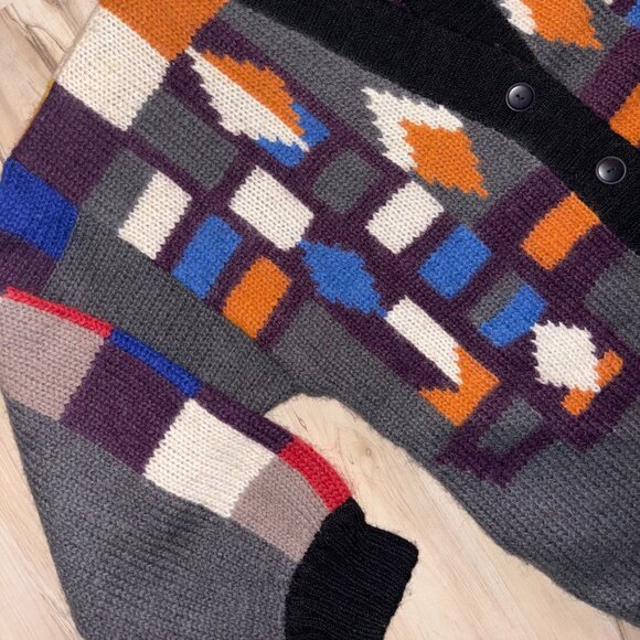 Vintage Montre Xerano Geometric Multicoloured Cardigan M - Picture 1 of 8